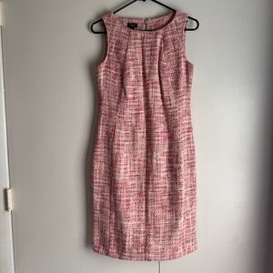 Talbots Petites New Pink Lined Tweed Shift Dress Women’s Size 8P